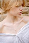 LUAR TULIP DROP PEARL LARIAT NECKLACE